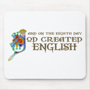 God Created English Mouse Mat