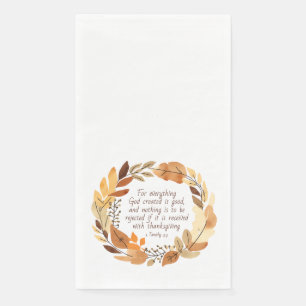 God Created Good   Thanksgiving Wreath   Neutrals Napkin