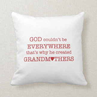God Created Grandmothers-Red Cushion