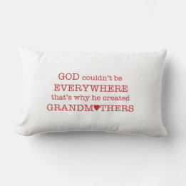 God Created Grandmothers-Red Hearts Lumbar Cushion