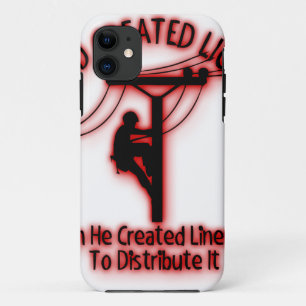 God Created Light - Funny Bible, Lineman Design iPhone 11 Case