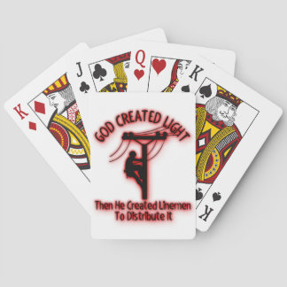God Created Light - Funny Bible, Lineman Design Playing Cards