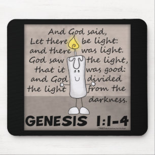 God Created Light-Genesis-Candlestick Character Mouse Mat