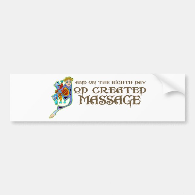 God Created Massage Bumper Sticker (Front)