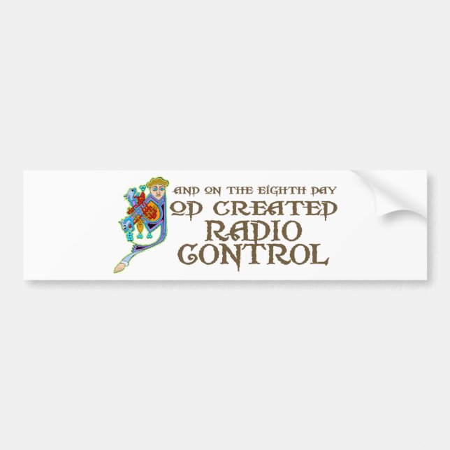 God Created Radio Control Bumper Sticker (Front)