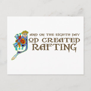 God Created Rafting Postcard
