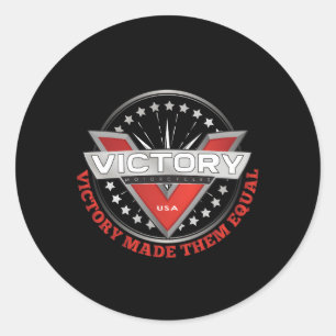 God Created Victory Made Them Equal Motorcycle Classic Round Sticker