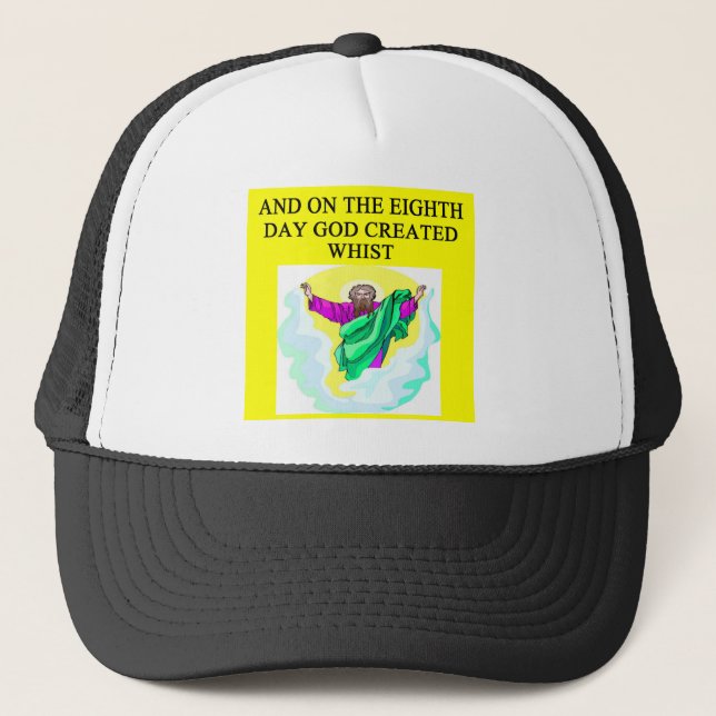 god created whist trucker hat (Front)