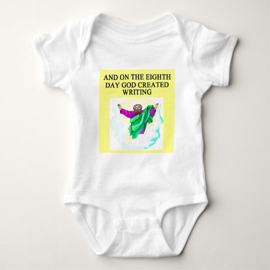 god created writing baby bodysuit