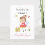 God daughter birthday fairy girls pink whimsical card<br><div class="desc">An adorable birthday card with the cutest little fairies that you can personalise with your Goddaughter's name. The birthday fairy collection is perfect for little girls who adore magical creatures. You can choose between two types of cards. You can choose either silky gloss paper or matte paper. Matte, is a...</div>