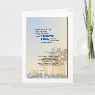 God delights in you - Jeremiah 1:5 Card