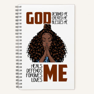 God designed, created, blesses, heals, defends, fo notebook