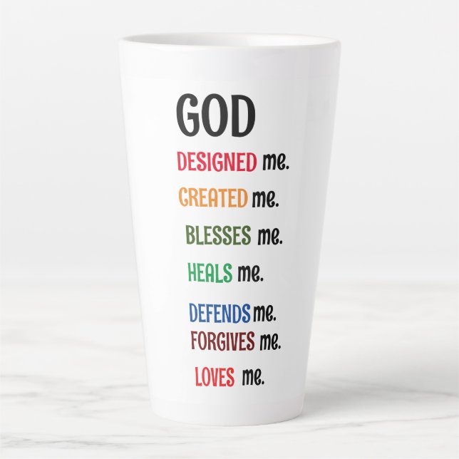 "GOD DESIGNED ME"  Latte Mug (Front)