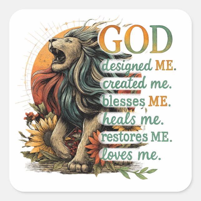God Designed Me...  Square Sticker (Front)