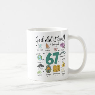 God Did It First 67 Meme Retro Christian Funny Fai Coffee Mug