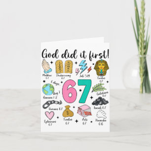 God Did It First 67 Six Seven Meme Jesus Christ Bi Card