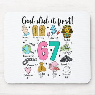 God Did It First 67 Six Seven Meme Jesus Christ Bi Mouse Mat