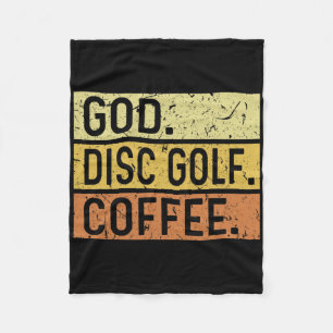 God Disc Golf Coffee Jesus Frisbee Disc Golfer Fleece Blanket