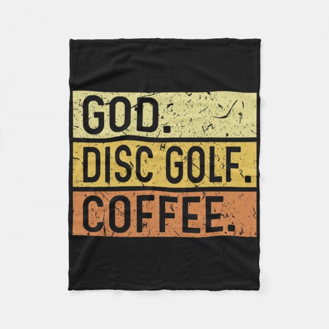 God Disc Golf Coffee Jesus Frisbee Disc Golfer  Fleece Blanket (Front)