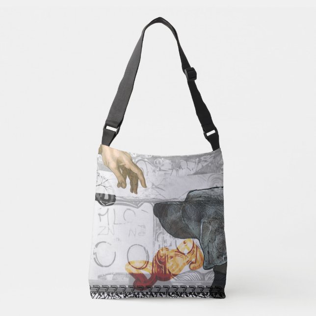 GOD DOG WEIM ALL-OVER-PRINT CROSS BODY BAG (Front)