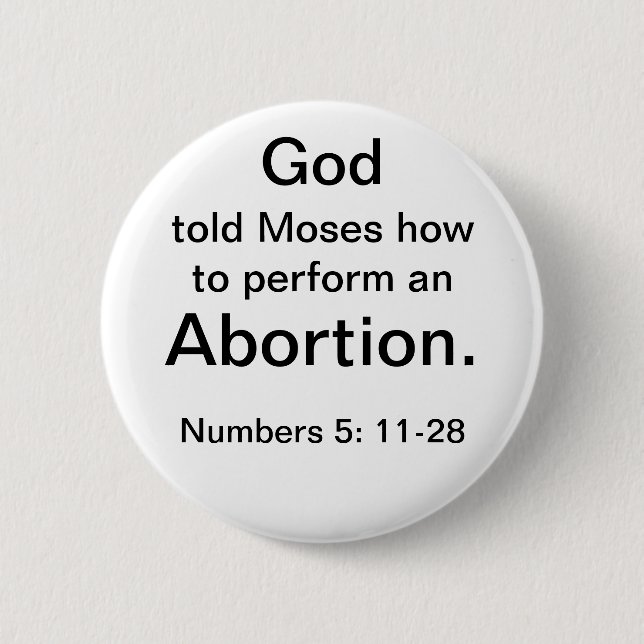 God Endorses Abortion (button) 6 Cm Round Badge (Front)