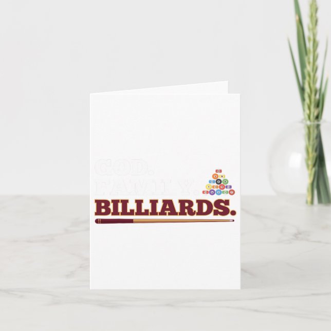 God Family And Billiards Shooting Pool  Card (Front)