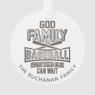 God Family Baseball Family Christmas Ornament
