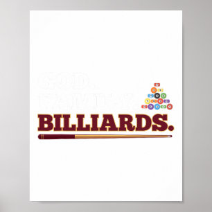 God Family Billiards Shooting Pool Player Poster