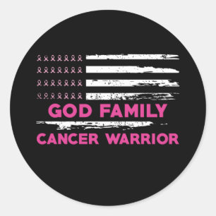 god family breast cancer awareness classic round sticker