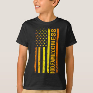 God Family Chess US American Flag Fathers Day Dad T-Shirt
