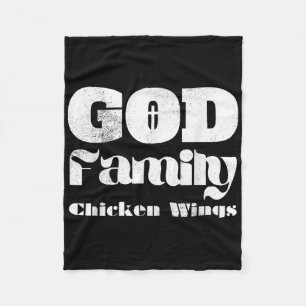God Family Chicken Wings Christian Jesus Believe F Fleece Blanket