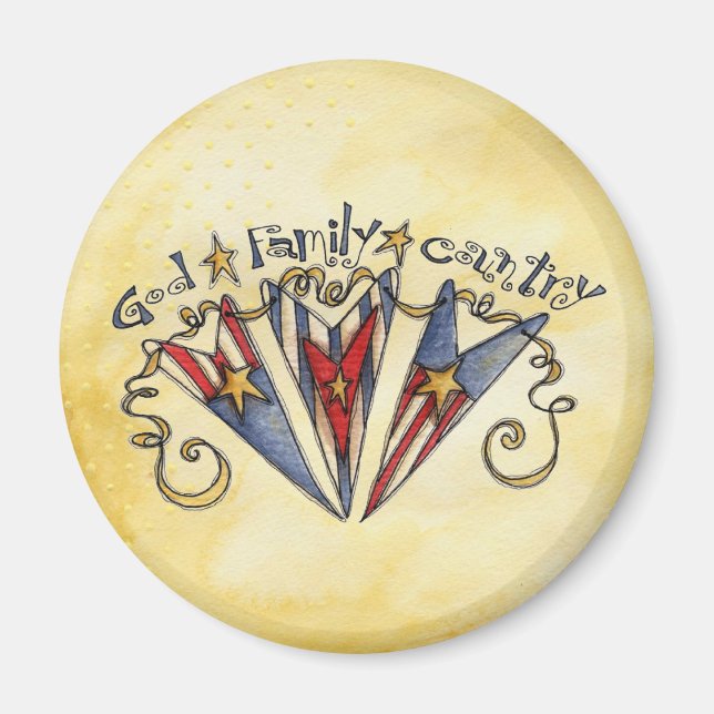 God Family Country America Magnet (Front)