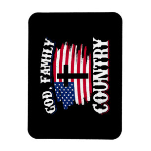 God Family Country American Flag Cross Christian P Magnet