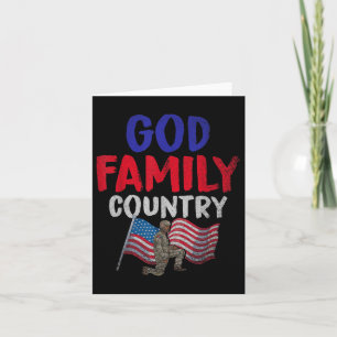 God Family Country American Soldier Us Flag Memori Card