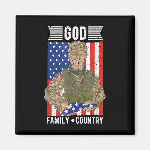 God Family Country American Us Flag Soldier Memori Magnet