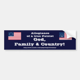 God, Family & Country! Bumper Sticker