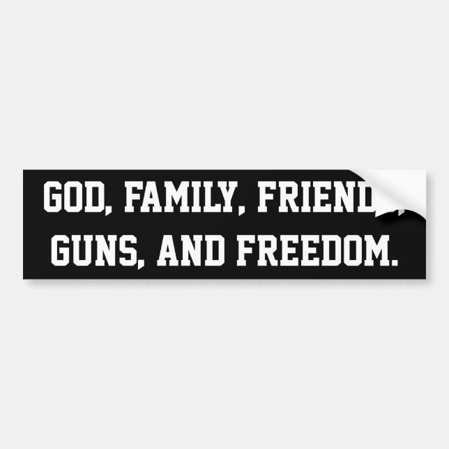 God, Family, Country Bumper Sticker (Front)