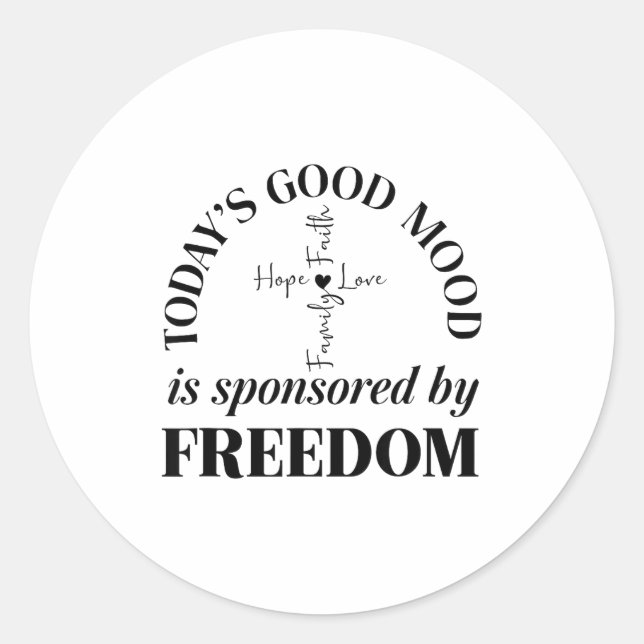 God Family Country Dom Faith Dom Family Love Cross Classic Round Sticker (Front)