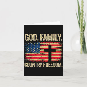 God Family Country Dom Usa Flag Cross  Card