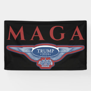 GOD FAMILY COUNTRY EAGLE WINGS TRUMP 2024 MAGA BANNER