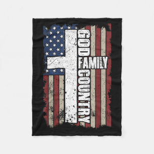 God Family Country  Fleece Blanket