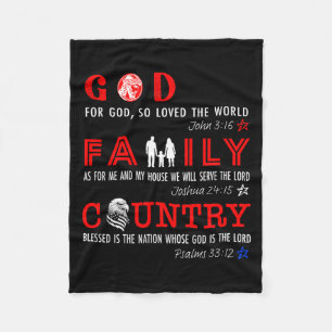 God Family Country  Fleece Blanket