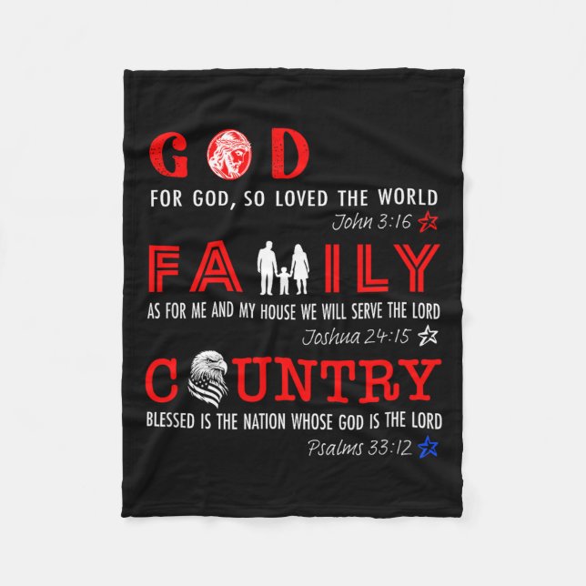 God Family Country  Fleece Blanket (Front)