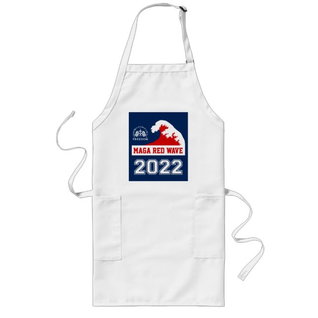 God Family Country Freedom 2022 MAGA Red Wave Long Apron (Front)