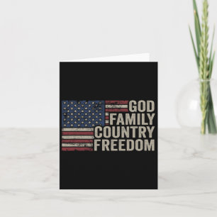 God Family Country Freedom - 4th July Usa Flag Chr Card
