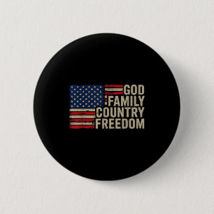 God Family Country Freedom Patriotic Christian Usa 6 Cm Round Badge