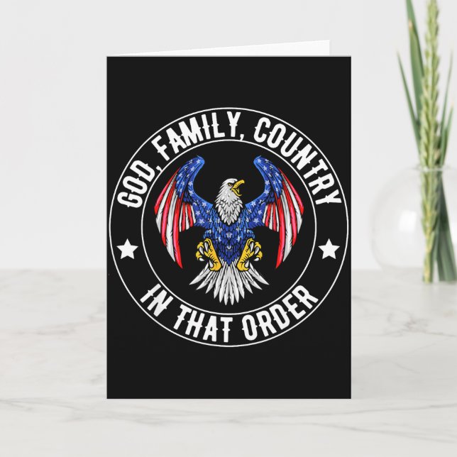 God Family Country In That Order Christian Patriot Card (Front)