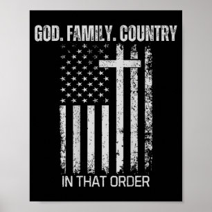 God Family Country In That Order (on Back) Poster