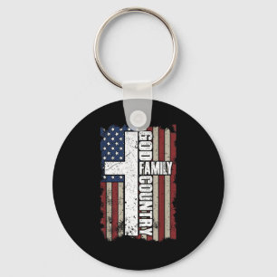 God Family Country  Key Ring