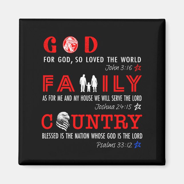 God Family Country  Magnet (Front)